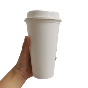 Yeni yeniden kullanılabilir bardak geri dönüşümlü Grande 16 OZ plastik seyahat kahve fincanları gitmek