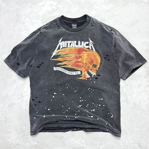 T-<span class=keywords><strong>shirt</strong></span> da uomo Liluuo con stampa digitale teschio fiammeggiante, girocollo, manica corta, oversize, 100% cotone, effetto vintage distressed, taglio cropped - Product Image 6