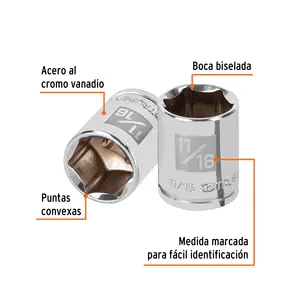 Boîte de 6 douilles à 6 points de 11/16 po, entraînement 3/8 po, TRUPER - Product Image 2