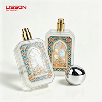 Emballage personnalisé de flacon de parfum carré en verre avec vaporisateur, impression 3D, flacon de parfum vide de luxe