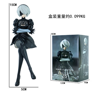 4 stili 15CM in PVC Anime più automi 2B Sexy ragazza giacca a vento <span class=keywords><strong>Manga</strong></span> statuetta statuetta cartone animato regalo da collezione giocattolo - Product Image 3