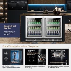 ne-354-8 stainless steel beverage refrigerator with lock indoor outdoor kitchen patio built in home <b>drinks</b> <b>bar</b> cooler - Product Image 3