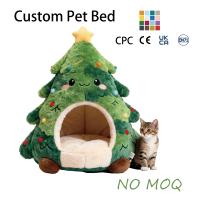 Cama para Mascotas con Diseño de Gorro de Santa Claus Navideño, Cálida y Suave para Invierno, de Felpa, con Forma de Gato de Dibujos Animados, para Gatos y Perros Pequeños