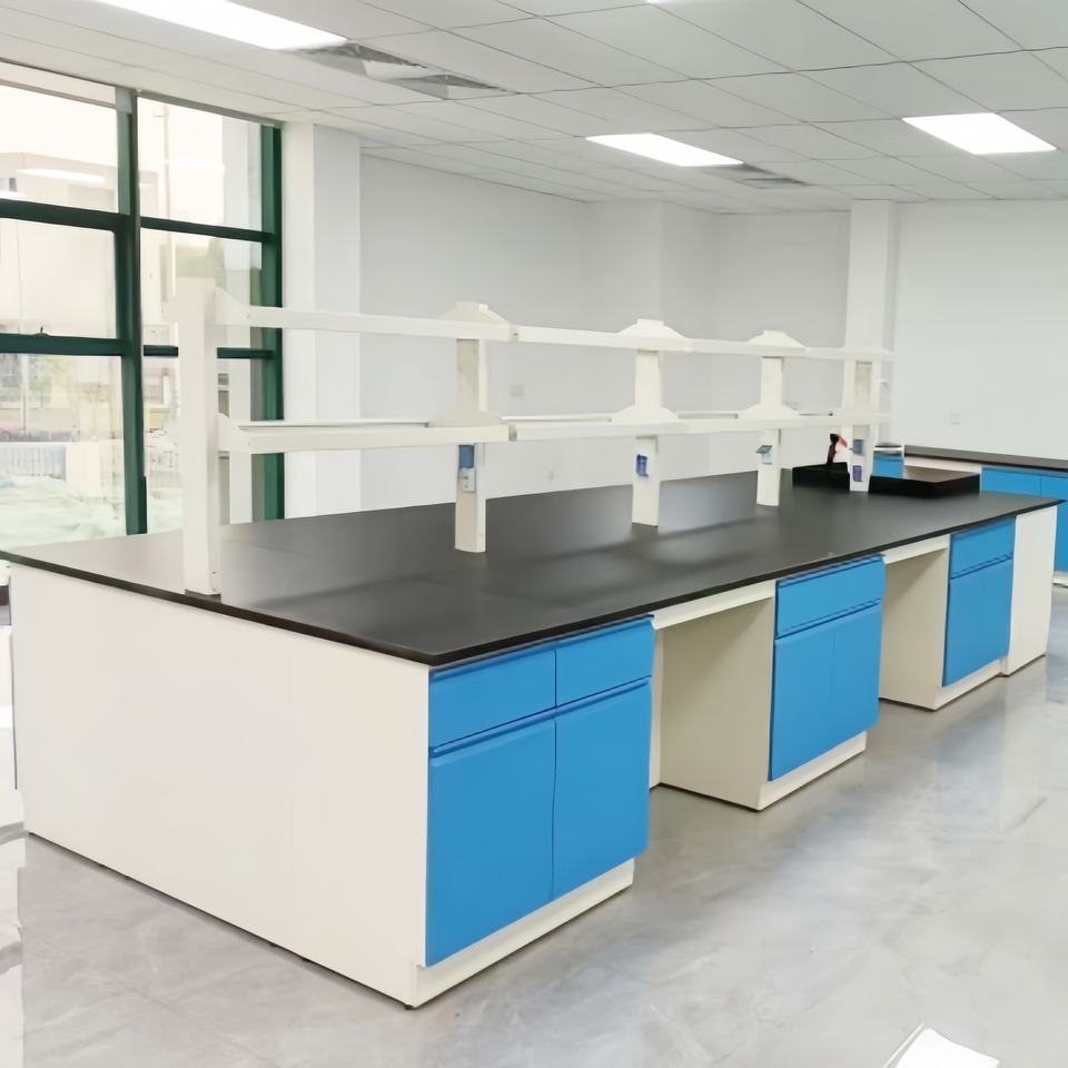 Laboratory Furniture Lab Island Bench with Epoxy Resin Top for Cosmetic ...