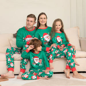 Haute qualité coton impression <span class=keywords><strong>pas</strong></span> <span class=keywords><strong>cher</strong></span> Plaid coton famille correspondant tenues bébé noël pyjamas animal famille noël pyjamas - Product Image 6