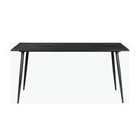 Table à manger carrée 4 places en bois MDF noir de style minimaliste moderne italien, pieds en métal robustes, imperméable, écologique