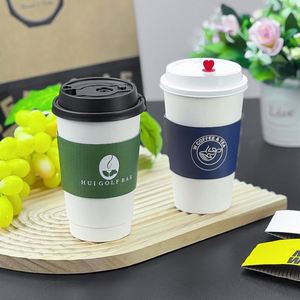 Manchons de gobelets en papier ondulé à double paroi en kraft recyclé écologique imprimés en couleur avec logo personnalisé pour boissons chaudes - Product Image 3