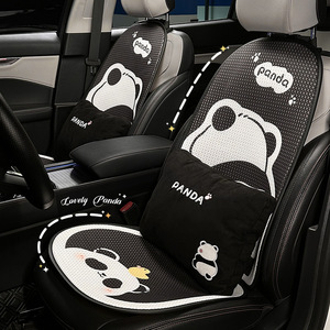 Cute Panda Car Seat <b>Cushion</b> Ice <b>Silk</b> Breathable Non Slip Cooling Seat Mat Universal Summer Four Seasons Decorative - Product Image 2