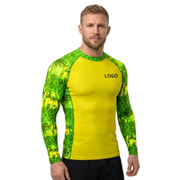 Maillot de compression Freandy Sports pour homme à manches longues, anti-UV, séchage rapide, polyester et élasthanne, 260g, design coloré
