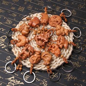 Китай, традиция 12, Двенадцать зодиака, персиковый деревянный резной 3D брелок с драконом для подарка, кулон - Product Image 2