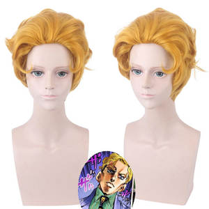 Perruque Yoshikage Kira Lord Sunda JoJo Wonderful Adventure Big Back Golden Short Hair Spot Machine Made High Temperature Wire Cos Wig - Product Image 1