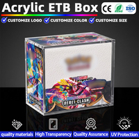 Boîte de rangement portable moderne en acrylique transparent 5+8mm avec couvercle magnétique, résistante aux UV et écologique pour boîtes de boosters TCG