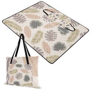 60X80in Hawaii Tropical Flowers Custom Anthurium Print Waterproof Picnic Quilted Foldable Hand Bag Washable Camping Blanket Mat - Product Image 1