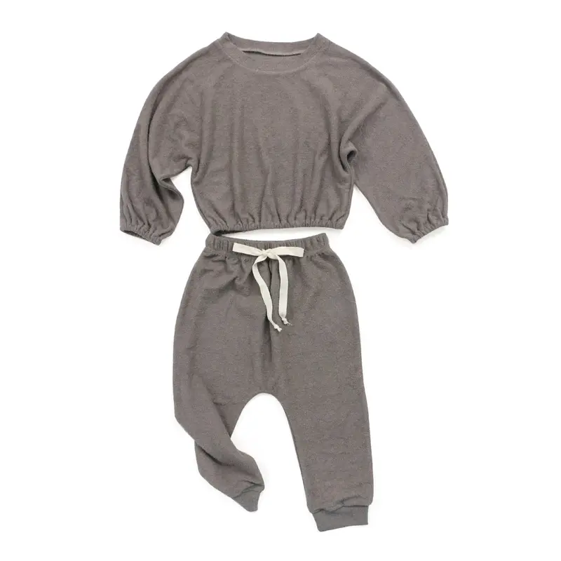 Kids Kleding Meisjes Baby Outfits Koffie Bruin Lange Mouwen Wollen Groothandel Kinderen Boutique Kleding Sets