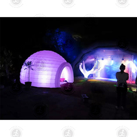 Tente Yurt gonflable, tentes doom gonflables, éclairage LED pour exposition, dôme igloo gonflable blanc