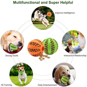 Eco-Friendly Sustainable Rubber Dog Chew Toy Durable Non-Toxic Pet Interactive Rolling Ball Treat Dispenser for Slow Feeding - Product Image 2