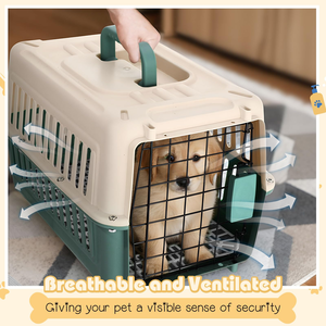 Cage de transport pour animaux de compagnie, chien, chat, en plastique, grande taille, approuvée par les compagnies aériennes, avec roulettes, livraison rapide, en vente - Product Image 2