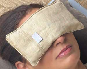 Desain Logo kustom penutup Linen Microwave Lavender berat mata bantal untuk Yoga tidur perawatan Spa - Product Image 1