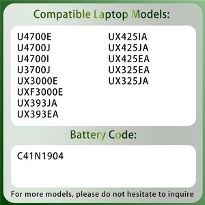 เปลี่ยนแบตเตอรี่แล็ปท็อป C41N1904 สำหรับเอซุส เซนบุ๊ค UX325 UM325UA BX325JA UX363 UX371EA UX425 UX393 U3700 U4700 โน้ตบุ๊ค - Product Image 2