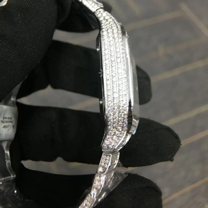 럭셔리 남성용 40mm 힙합 기계식 VVS 모이사나이트 다이아몬드 아이스드 시계 사파이어 케이스 스테인리스 스틸 밴드 - Product Image 3