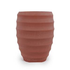 American Style Ceramic Eco-Friendly Durable Flower Pot Planter Ribbed Texture Beige Terracotta for Indoor/Outdoor <b>Gardening</b> Home - Product Image 3