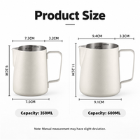 Kingze Outils personnalisés pour barista Tasse à mousseur à lait en acier inoxydable 350ml 600ml Pichet à lait à bec pointu
