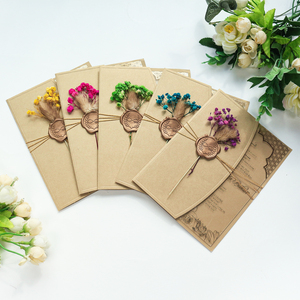 Tùy chỉnh tay áo chủ thẻ phong bì lá vàng Acrylic mời với hoa thanh lịch Sage bé hơi thở lagurus ovatus màu xanh hải quân - Product Image 5