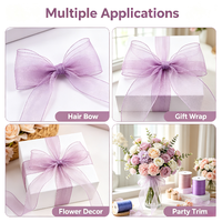 Ruban en organza de 6 mm, ruban en mousseline transparente pour bouquet de fleurs, emballage cadeau, bricolage, nœuds pour cheveux, décoration de mariage, vente en gros