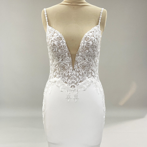 Abiti semplici 2019 migliore vendita <span class=keywords><strong>in</strong></span> pizzo da <span class=keywords><strong>sposa</strong></span> bianco <span class=keywords><strong>rosso</strong></span> abito da <span class=keywords><strong>sposa</strong></span> lungo abito di lusso per la <span class=keywords><strong>sposa</strong></span> - Product Image 3