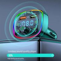 PD QC 3.1A Kabelloses Elektroauto-Kit Freisprecheinrichtung Audio FM-Transmitter Dual USB Schnellladegerät für Laptop MP3 Modulator 20W Ausgangsleistung