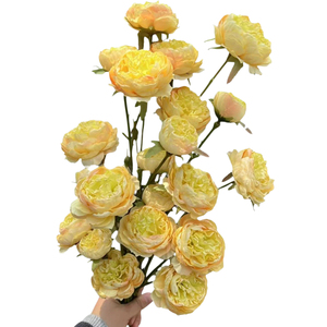 Pivoine artificielle à 3 têtes avec bords brûlés, 60 cm, fausse pivoine, têtes de 5-7 cm, tissu anti-décoloration, pour décoration de mariage, hôtel, maison, événements, vente en gros, OEM, ODM - Product Image 6