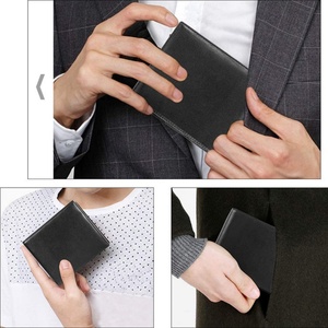 High Quality Genuine Leather Slim <b>Wallet</b> <b>RFID</b> <b>Blocking</b> Minimalist Bifold Front Pocket Men <b>Wallet</b> - Product Image 6