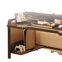 Bureau d'ordinateur de chambre à coucher avec étagères, bureau de jeu tout-en-un et ensemble chaise