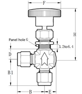 Thép không gỉ tích hợp nắp ca-pô góc mô hình van kim, 1/8 trong. Lắp ống, điều chỉnh thân để kiểm soát dòng chảy - Product Image 5