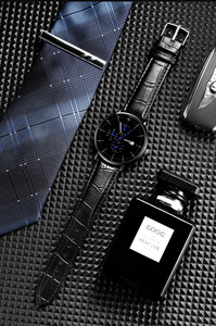 <span class=keywords><strong>Orologio</strong></span> al Quarzo da <span class=keywords><strong>Uomo</strong></span> Ultra Sottile <span class=keywords><strong>con</strong></span> <span class=keywords><strong>Cinturino</strong></span> <span class=keywords><strong>in</strong></span> <span class=keywords><strong>Pelle</strong></span>, Calendario e Luce Notturna, Ecologico - Product Image 6