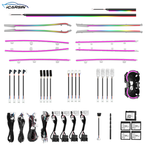 Kit di Aggiornamento Luci d'Atmosfera Icarsin per Vetture con Guida a Destra (RHD) per Audi A4 A5 S5 B9 2017-2024, Accessori di Illuminazione Interna a LED per <span class=keywords><strong>Auto</strong></span> - Product Image 1