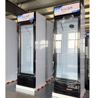 Réfrigérateur Vitrine Verticale Professionnel à Porte Simple, Sans Givre, Étagères Réglables, 4 Niveaux, Verrouillage de Porte, Sans Besoin de Verser