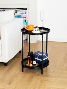 <span class=keywords><strong>Mesa</strong></span> lateral de metal de hierro <span class=keywords><strong>plegable</strong></span> de 2 capas moderna con bandeja <span class=keywords><strong>mesa</strong></span> de sofá extraíble para sala de estar dormitorio o uso en Hotel - Product Image 4
