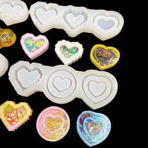 树脂振动筛模具DIY流沙铸造环氧硅胶模具心形Kawai树脂环氧饰品模具蛋糕装饰模具 - Product Image 2