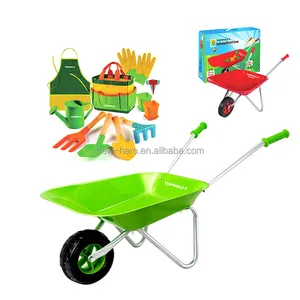 Kid Beach Sand Toy Set con carriola in metallo bambino bambini Sand Beach Toy Kit Boy Girl Gift Garden Tool Set carrello a mano