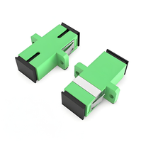 SC/APC Fiber Optic Adapter Simplex Single Mode Green Fiber Optical Coupler With Ceramic Sleeve for FTTH Telecom