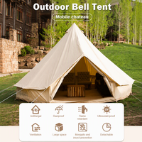 Yurt mongol de luxe pour 4 à 8 personnes, imperméable, pour l'extérieur, 4m, 5m, 6m, double couche, toile Oxford, tente de camping