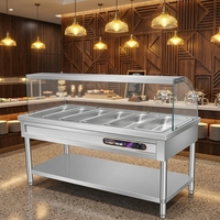 Table de maintien au chaud électrique commerciale XY pour buffet, 6 compartiments, en acier inoxydable, température réglable, équipement de restauration