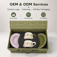Ensemble de tasses à café en céramique florales vintage, 2 pièces, tasses pour couple, boîte cadeau, mariage, anniversaire, cadeau de déménagement, souvenir