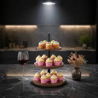 Présentoir à cupcakes rustique à 3 niveaux, plateau à étages, support à gâteaux pour mariage, anniversaire, baby shower
