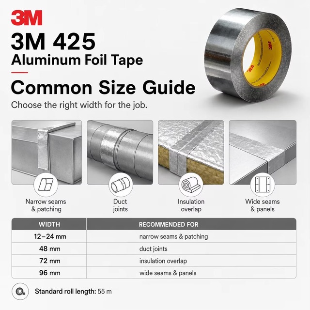 For Heat-Resistant Aluminum Foil Tape 425&427 Acrylic Adhesive Single Sided Pressure Sensitive for Masking
