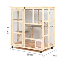 Personnalisé résistant aux intempéries extérieur bon marché en bois pour animaux de compagnie chat condo cages