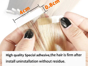 Extensions de cheveux invisibles à bandes adhésives AVIVA, <span class=keywords><strong>prix</strong></span> d'usine, <span class=keywords><strong>100</strong></span>% cheveux humains vierges, pré-coupées, pour volume et longueur - Product Image 4