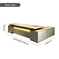 Bureau de direction convertible et extensible LIYU avec éclairage LED, en bois, sur pied, avec rangement, pour directeur