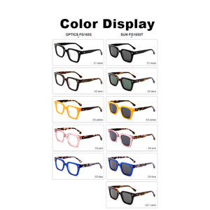 Sang trọng quá khổ hình chữ nhật màu đen Acetate Khung kính quang học cho Kính mắt người đàn ông Phụ nữ ánh sáng màu xanh mặt Nhật Kính mắt - Product Image 4